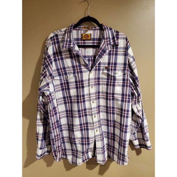 Justin Original Workwear Other - Men's Justin Original Workwear 100% Cotton Red & Blue Plaid Long Sleeve Button